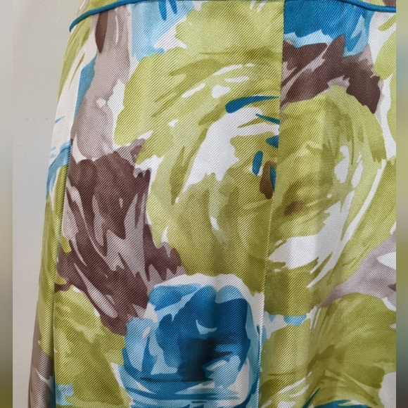 Talbots Women's Pleated Floral Silk Skirt, Size 12 - Picture 2 of 9